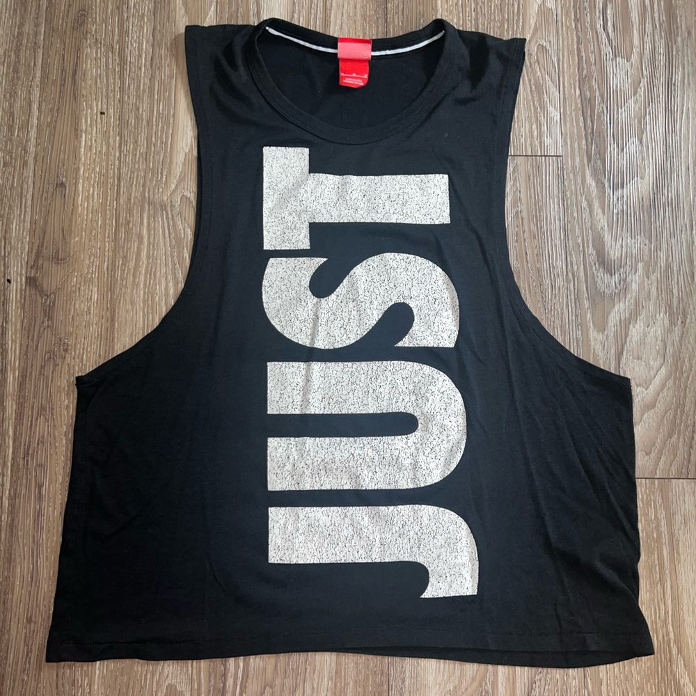 Nike Black Muscle Tee with Bold White Print